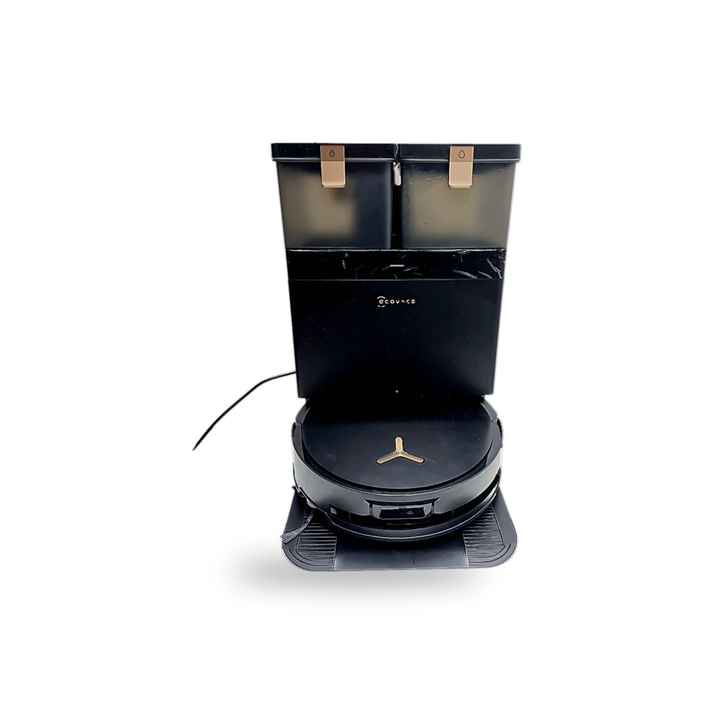 ECOVACS robotas dulkių siurblys ir grindų plovimo įrenginys su įkrovimo stotele (DEEBOT X8 Pro Omni) (naudota)