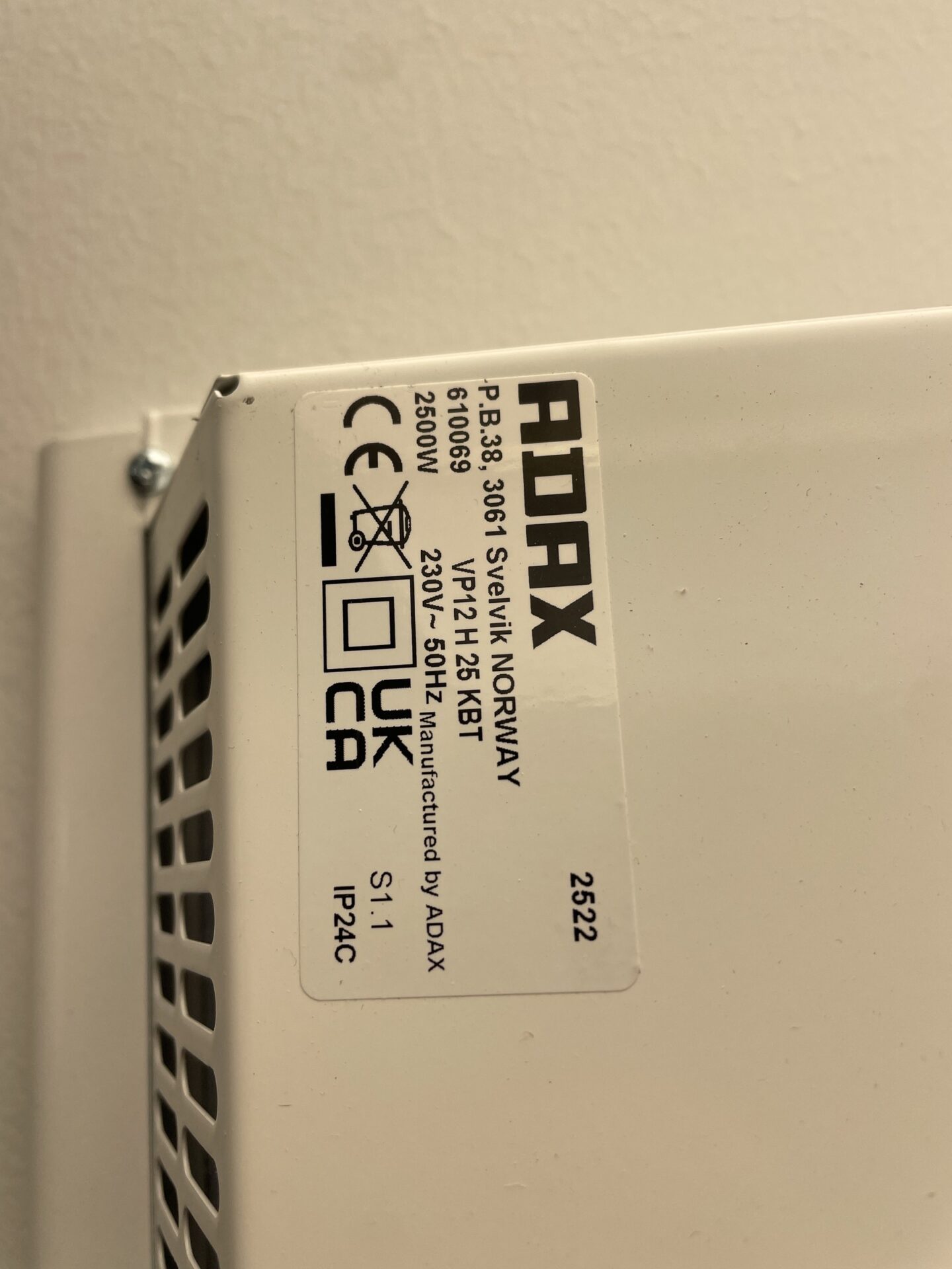 Elektrinis radiatorius „Adax“ (VP12 H) (naudota) — nuotrauka 4