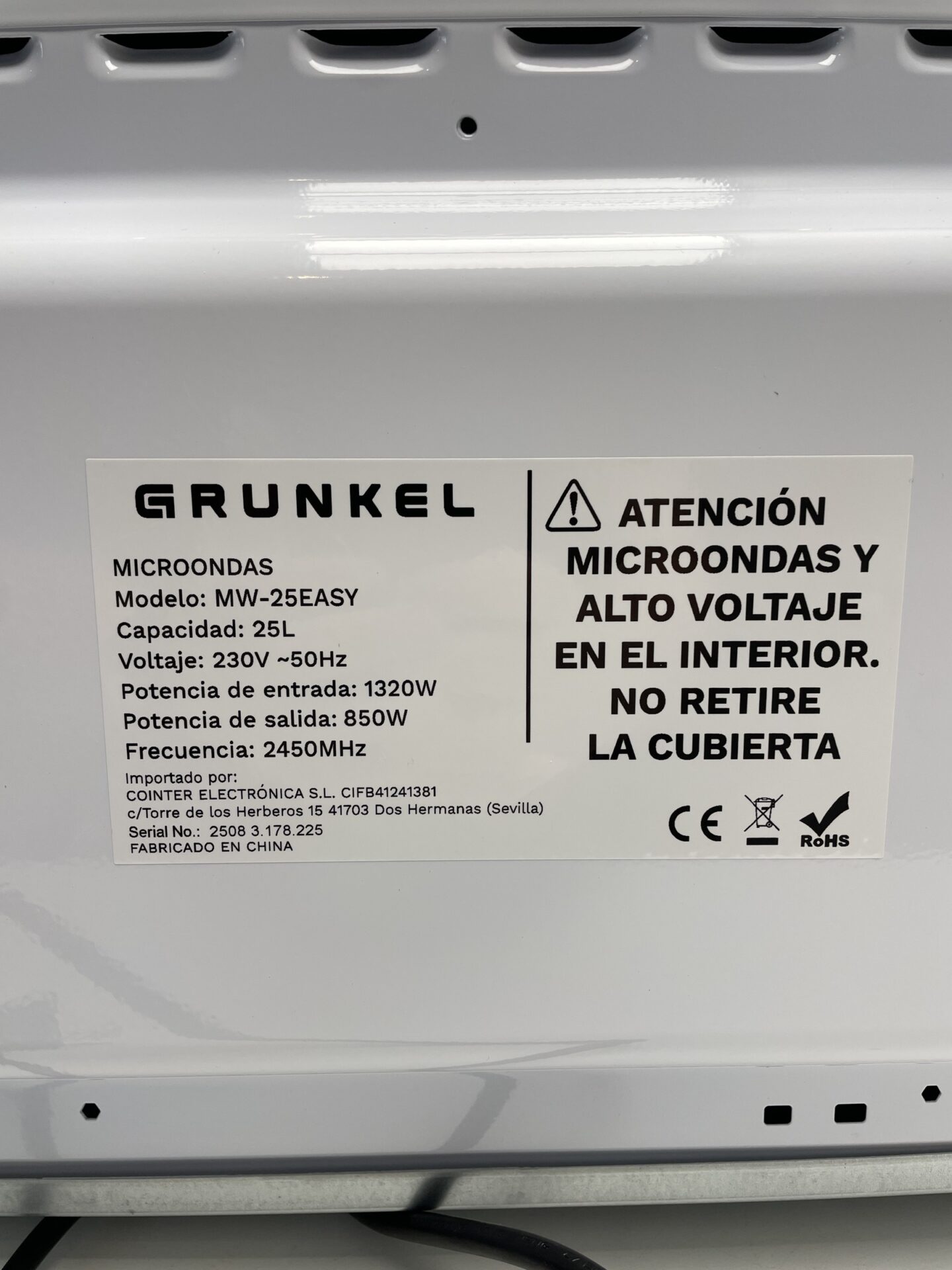 Mikrobangų krosnelė GRUNKEL (MW-25EASY) (naudota) — nuotrauka 9