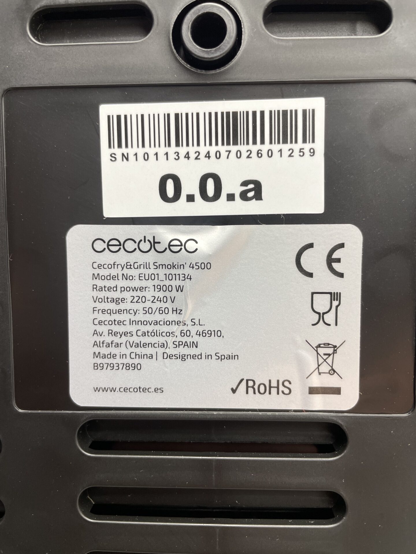 Cecotec karšto oro gruzdintuvė (Cecofry&Grill Smokin’ 4500) (naudota) — nuotrauka 12