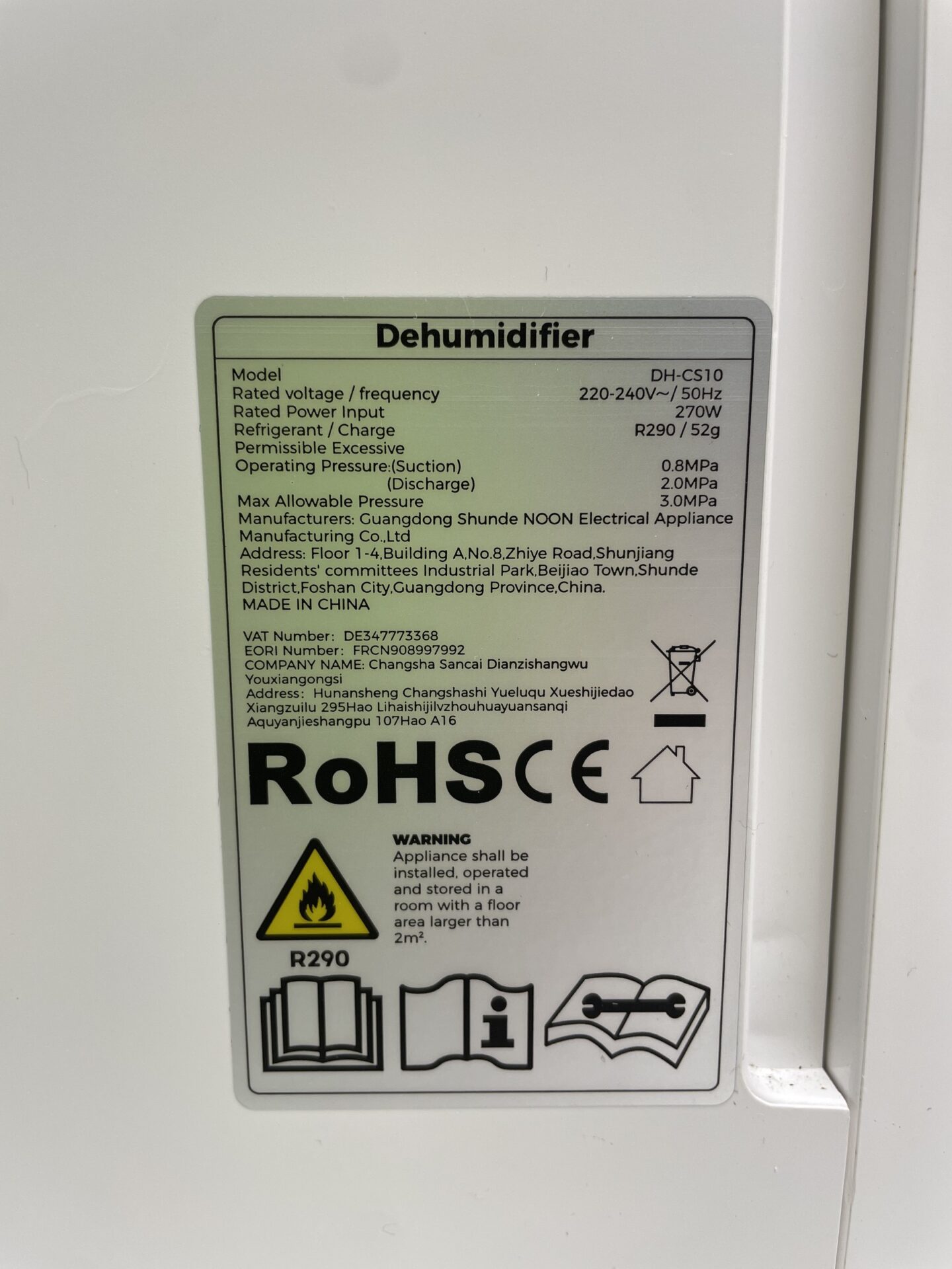 Oro sausintuvas CONOPUPlus (DH-CS10) (naudota) — nuotrauka 6